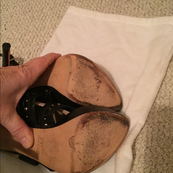 Dior sandals size 38 black studded slingback - Picture 11 of 13